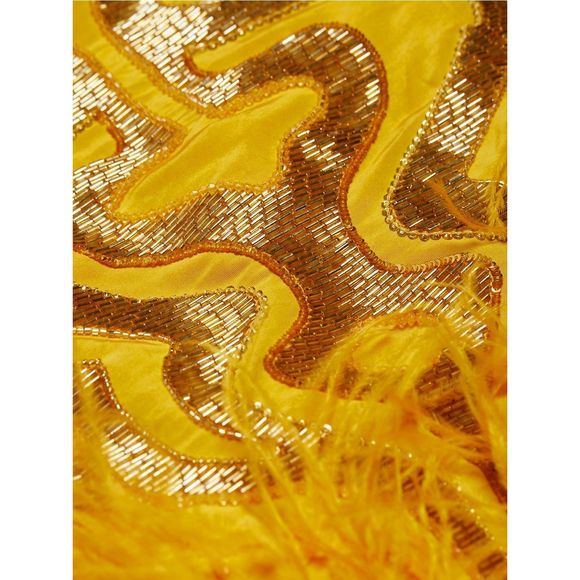 Aliétte Ostrich Feather-Embellished Sleeveless Gown Size 4 $10,000 - Picture 6 of 15